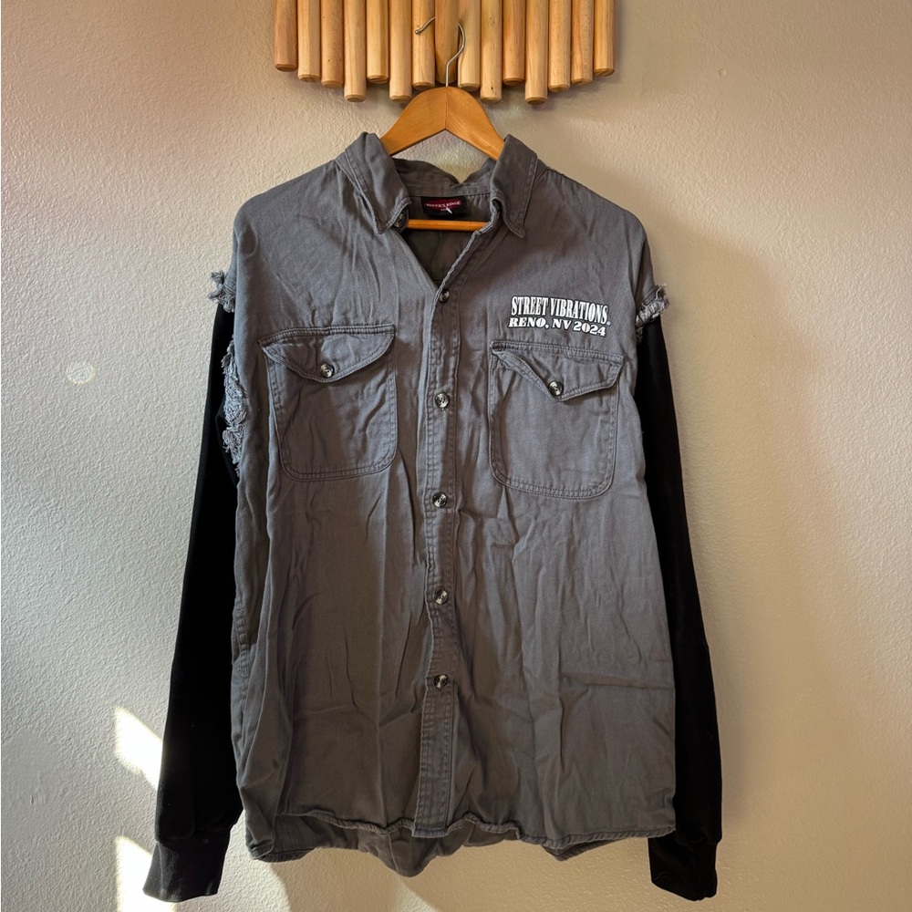 Men’s Street Vibrations Gray and Black Jacket